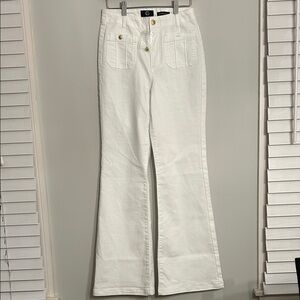 G by Giuliana White Flare Wide Leg Jeans